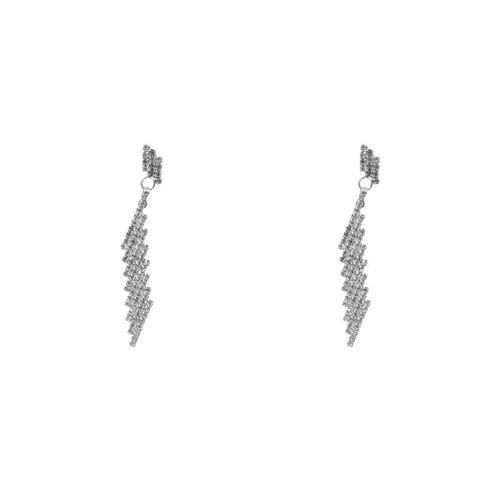 Thunder Stainless Steel Earrings with Synthetic Diamond for Women - White