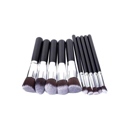 Beauenty 10-Piece Makeup Brush Set Black/Silver