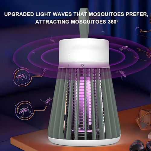 Electric Mosquito Killer - Versatile Indoor/Outdoor Pest Eliminator Featuring Soft Night Light, High-Capacity Rechargeable Battery, Safe and Efficient for Entire Family Use (3Bolt)