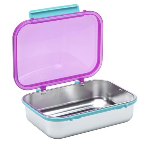 STAINLESS STEEL Lunch Box HINGED BENTO 1.8L Purple