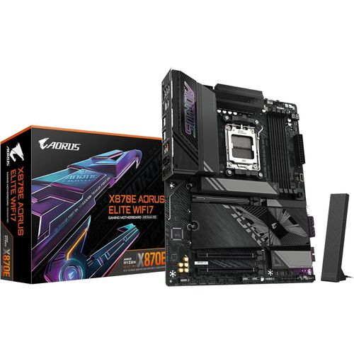 X870E AORUS Elite WIFI7 AMD AM5 LGA 1718 Motherboard ATX DDR5 4X M2 PCIe 50 USB4 WIFI7 25GbE LAN EZ-Latch 5-Year Warranty