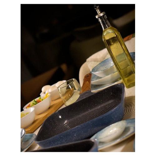 Grill Granite Non Stick Premium Size 28 cm Blue