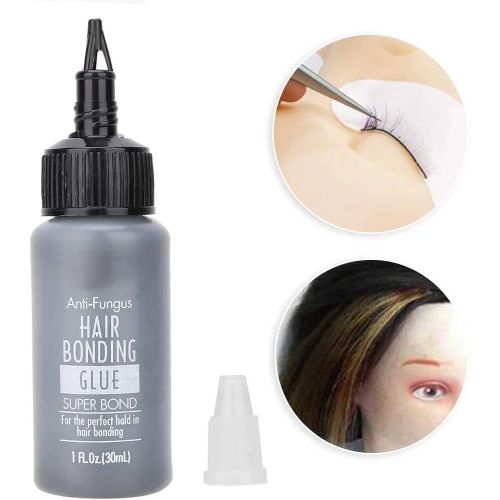 Super Bond Anti-Fungus Hair & Cluster Lashes Bonding Glue - 30mL Professional High-Hold Black Adhesive for Wigs and Eyelashes Extensions