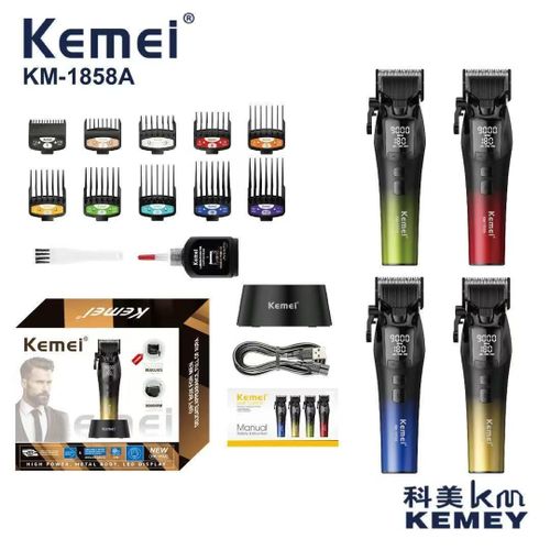 Km-1858A- ماكينة حلاقة كهربائية احترافية. قابلة لإعادة الشحن للرجال