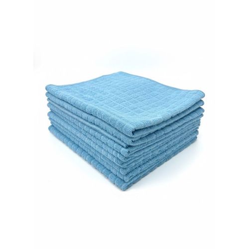 Microfiber Cleaning Cloths, Blue Grid Pattern, Reusable Floor Mop Pads, 48 * 60 cm, 5 Pack