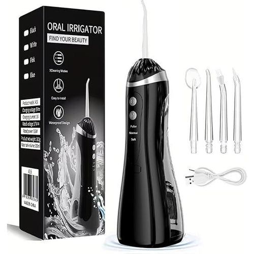 Oral irrigator Portable Oral irrigator, Power Flosser, color may vary ,Cordless Oral Irrigator Cordless Irrigator, Dental Oral Irrigator IPX7 Waterproof 4 Jet Tips USB Rechargeable for Home and Travel