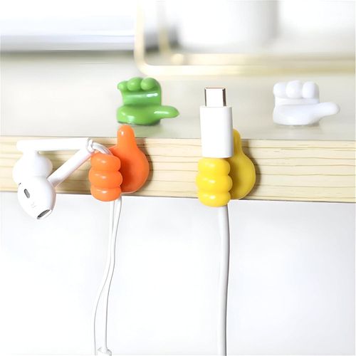 Hooks-self-adhesive silicone thumb hooks in multiple colors, easily attached to the wall to install keys, cables and wires strong grip, no need for piercing, practical multi-use organizer (15 hooks)