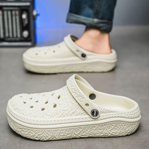 كروكس للرجال والشباب بي النعل الطبي و مرن - كروكس خفيف من المطاط المقاوم للماء - مثالي للاستخدام في المنزل وخارج المنزل لون ابيض