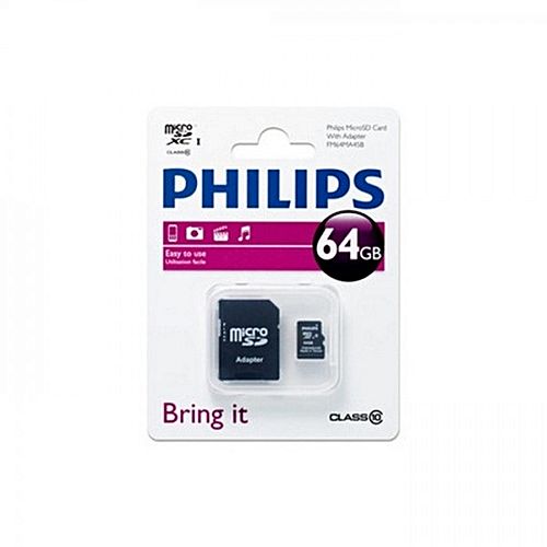 Buy Philips 64 GB Micro SD Class 10 Memory Card in Egypt