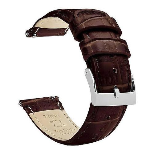 22mm Genuine Leather Replacement Watch Band Compatible with Samsung Watch, Huawei Watch 3, Gear S3, Huawei Watch 3/3 Pro/GT2 (46mm)/GT2 Pro/GT2e - Dark brown