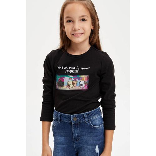 Girl Regular Fit Long Sleeve T-Shirt - Black