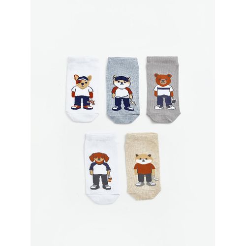Patterned Boy's Trainer Socks 5 Pack