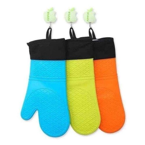 Heat-resistant and non-slip silicone gloves, made of food-grade silicone and waterproof, multi-purpose for cooking and grilling.