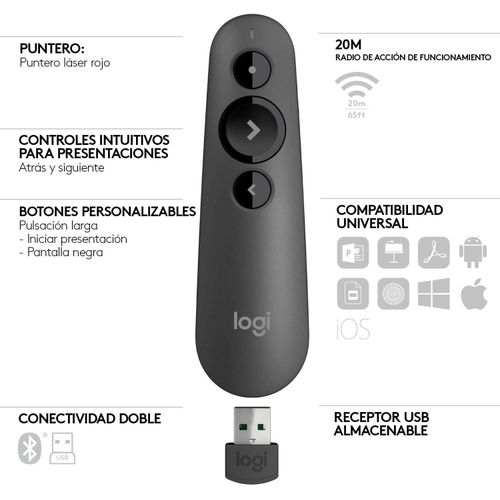 PRESENTER R500S-GRAPHITE-BLUETOOTH – Bluetooth Presentation Remote