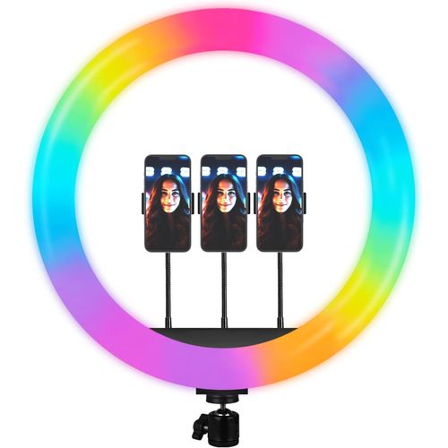 Light 16 Inch LED RGB Ring Light Without Tripod - 28+ Multicolor, Perfect for YouTube Video, Photo Shoots, Video Shoots, Live Streaming, Selfie Lights, Makeup, iPhone/Android & Cameras Compatible