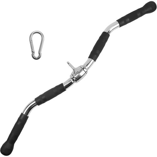 Curl Pulldown Bar with Rubber Handle, LAT Pulley Curl Bar for Cable Pulley System Machine