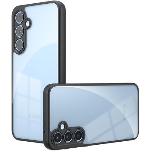 غطاء نحيف للغاية لهاتف سامسونج جالاكسي S25 FE بظهر شفاف واضح وإطار TPU أسود، حافظة هاتف واقية نحيفة مقاومة للصدمات