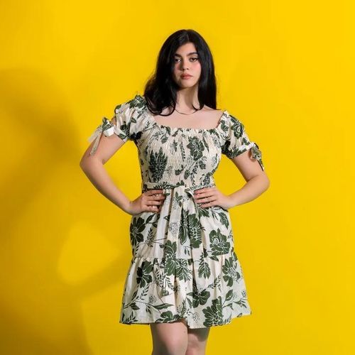 Floral Midi Dress -4712-OLIVE
