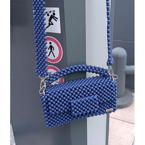 Handmade bag of beads - Blue