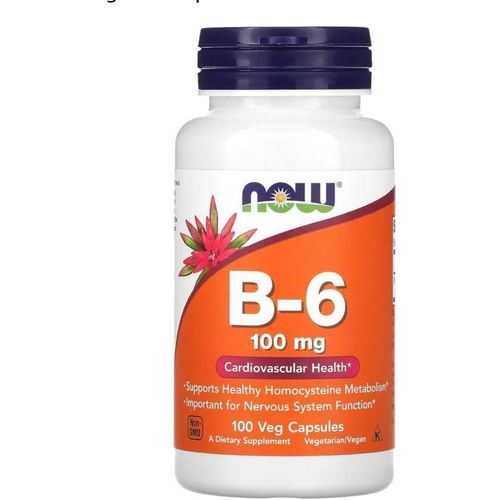 B-6 Specialized Bioactive Metabolic Co-Factor - Premium 100 mg Standardized Integrated Formula, 100-Capsule Daily Wellness Bundle with Practical Pill Box