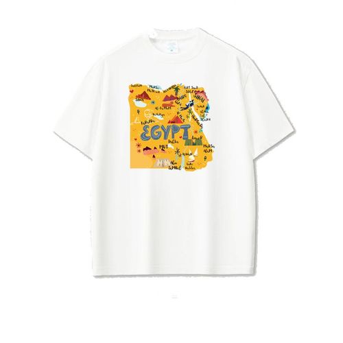 Map of Egypt/ Egyptian /cottonT-shirt (White) size(6-9Y)