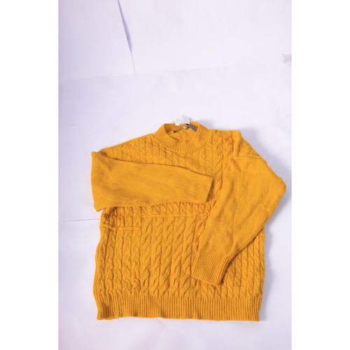 LCWAIKIKI Basic Half Turtleneck Self Patterned Long Sleeve Women's Tricot Sweater-yellow-xl