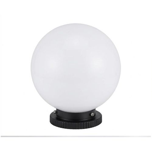 Outdoor Waterproof Globe Fence/Boundary Light (Matte White Sphere with Black Base) - Classic Exterior Pillar & Path Lighting