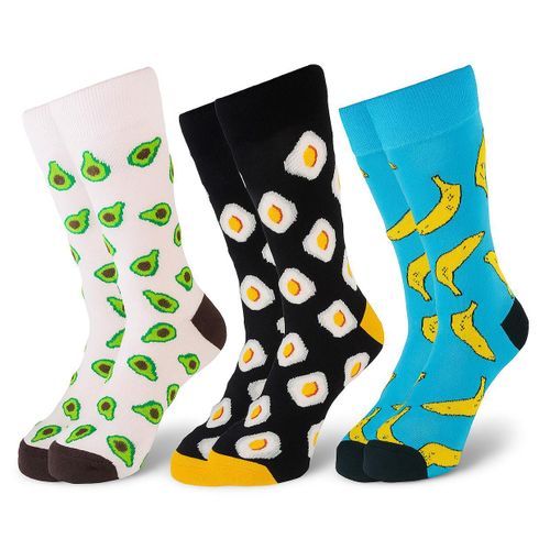 Women Set Of 3 Long Fruit Pattern 1 Sock Multi Color
