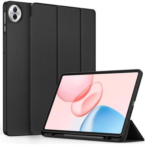 Case for Honor Pad 10 12.1 Inch Tablet 2025 with Pen Holder, Ultra Thin with Stand Function, Slim PU Leather Protective Case (Black)
