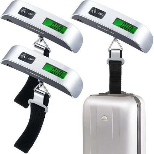 50kg Digital Hanging Luggage Scale with Travel Backlight, Rubber Coating Handle and Battery Included