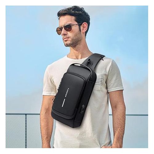 Waterproof crossbody sling backpack anti-theft USB charging fashion chest bag