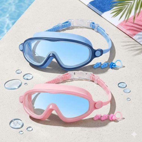 Kids Swimming , 2 Pack Kids Childrens Swimming for Age 4-14 Wide Vision Anti-Fog UV Protection Waterproof 180° HD Vision for Junior Boys Girls