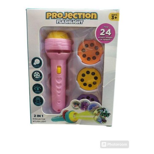 3 Slide 24 Pattern Flash Light Projector Torch for Kids - Pink