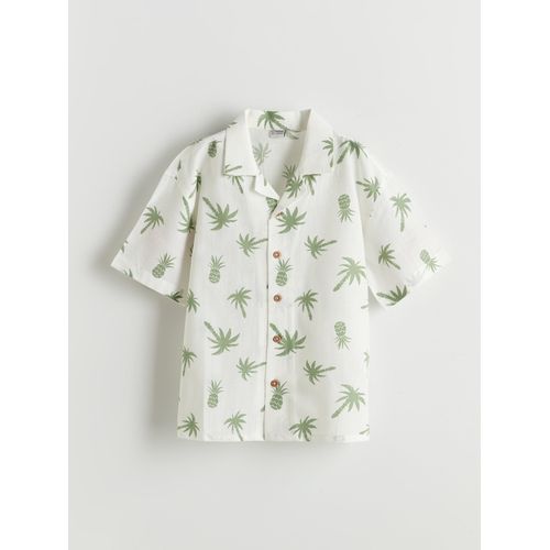 Patterned Short Sleeve Poplin Boy's Shirt