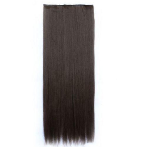 Long, Attachable Synthetic Hair Extensions - Dark Brown