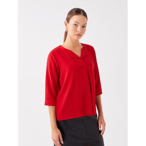Women's Notch Neck Plain Blouse