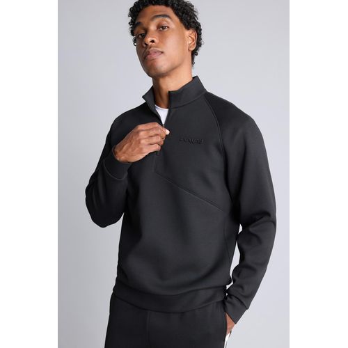 Standard Fit Printed Scuba Fabric High Neck Sweatshirt