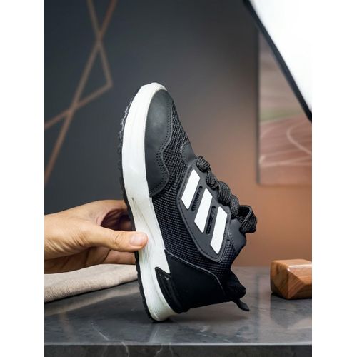 Men's Casual Lace-Up Mesh Running Shoes - Black