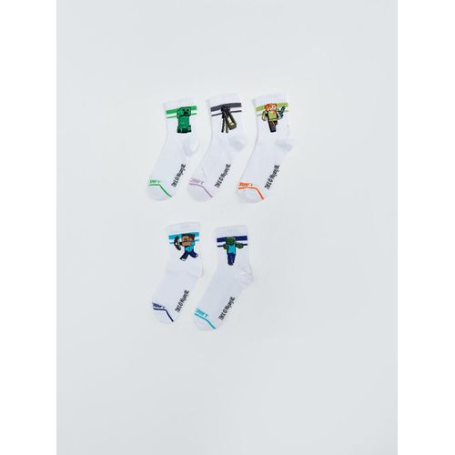 Minecraft Patterned Boy's Ankle Socks 5 Pack