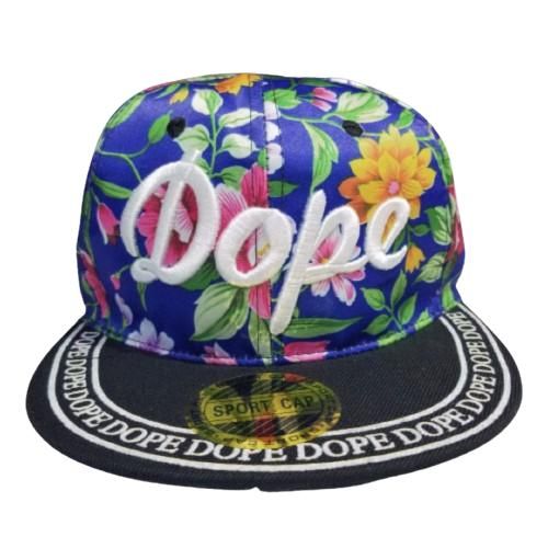 Dope Snapback Flat Bim Hiphop Hat Baseball Cap blue