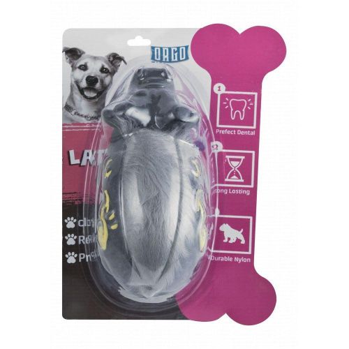 Large Black Latex & Nylon Wild Boar Shaped Dog Chew Toy