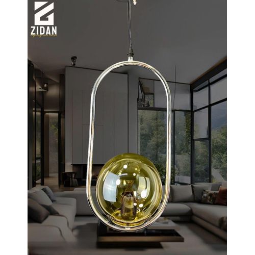 Modern single metal pendant, 1 bulb, 20*40, height 80