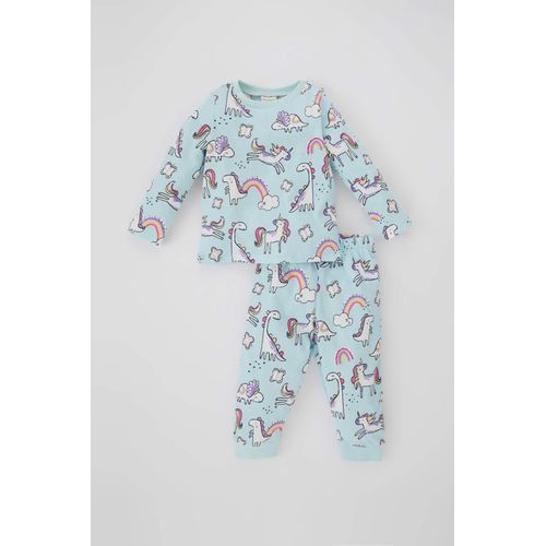 2 Piece Regular Fit Crew Neck Knitted Pyjamas