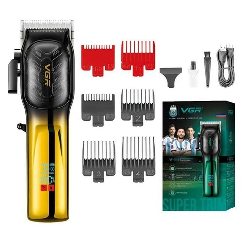 V-654 professional shaver, 6 combs, control lever, Workupto 200 minutes, digital display