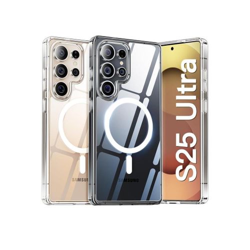 Clear Magnetic Case for Samsung Galaxy S25 Ultra, Camera Protection Cover, Wireless Charging Compatible,Acrylic Hard Back Case for samsung s25 ultra (Samsung Galaxy S25 Ultra)