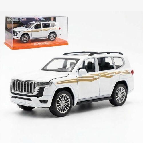1:28 Scale Realistic 4WD Metal Car with Light, Sounds and Accurate Details, Unlockable Doors, Unique Gift for Boys and Girls (White - K0140)