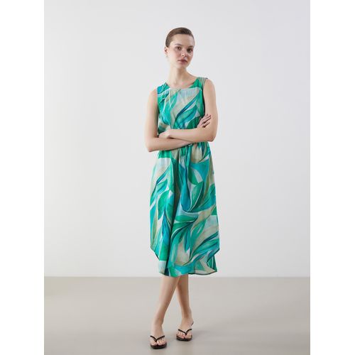 Crew Neck Patterned Dress