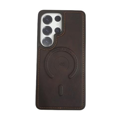 leather Case Cover For galaxy s26 ultra MagSafe Magnetic Phone Case Raised edges around the screen help prevent scratches-brown