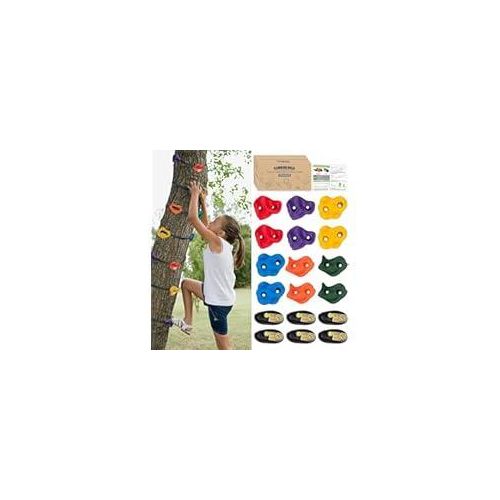 murabba 10pc Climbing Holds for Kids & Prise Escalade Enfant, Colourful Pig Nose Rock Wall Holds, Climbing Frames Set for Indoor Outdoor Playground PlaySet Building with
