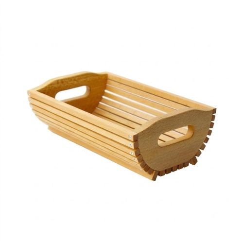 Multifunctional Wooden Serving Basket - Elegant Fruit Bowl & Bread Basket